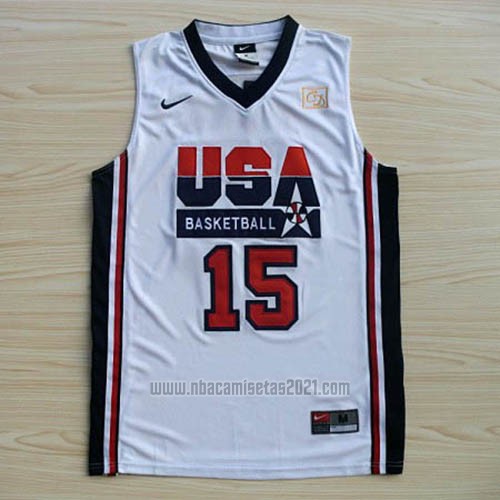 Camiseta USA 1992 Magic Johnson #15 Blanco